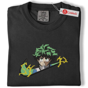 Alternative view of Deku Embroidered Shirt, Izuki Midoriya Shirt, MHA Shirt, Anime Embroidered Tee, Comfort colors Shirt