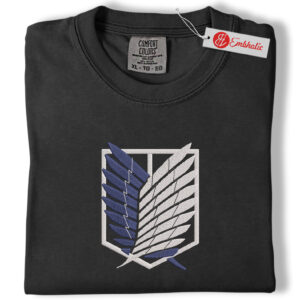 Alternative view of Attack On Titan Embroidered Shirt, AOT Shirt, Anime Embroidered Tee, Comfort colors Shirt