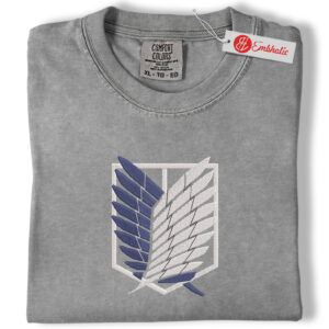Attack On Titan Embroidered Shirt, AOT Shirt, Anime Embroidered Tee, Comfort colors Shirt