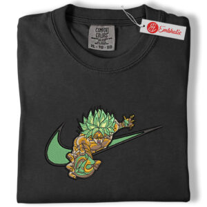 Alternative view of Broly Embroidered Shirt, Dragon Ball Shirt, Anime Embroidered Tee, Comfort colors Shirt