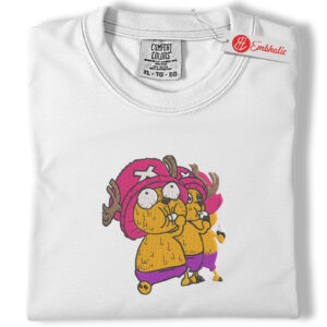 Chopper Embroidered Shirt, One Piece Shirt, Anime Embroidered Tee, Comfort colors Shirt