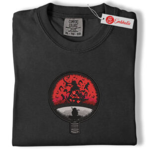 Alternative view of Obito Uchiha Embroidered Shirt, Naruto Shirt, Anime Embroidered Tee, Comfort colors Shirt