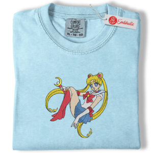 Usagi Tsukino Embroidered Shirt, Sailor Moon Shirt, Anime Embroidered Tee, Comfort colors Shirt