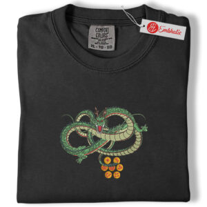 Alternative view of Shenron Embroidered Shirt, Dragon Ball Shirt, DBZ Shirt, Anime Embroidered Tee, Comfort colors Shirt