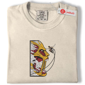 Attack On Titan Embroidered Shirt, AOT Shirt, Anime Embroidered Tee, Comfort colors Shirt