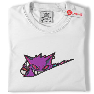 Gengar Embroidered Shirt, Pokemon Shirt, PKM Shirt, Anime Embroidered Tee, Comfort colors Shirt