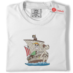 Going Merry Embroidered Shirt, One Piece Shirt, Anime Embroidered Tee, Comfort colors Shirt