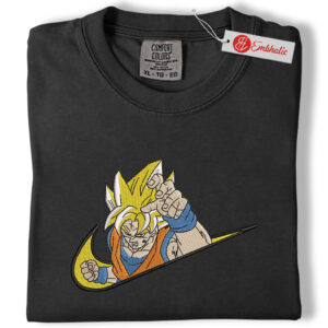 Son Goku Embroidered Shirt, Dragon Ball Shirt, Anime Embroidered Tee, Comfort colors Shirt