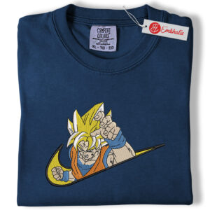Alternative view of Son Goku Embroidered Shirt, Dragon Ball Shirt, Anime Embroidered Tee, Comfort colors Shirt