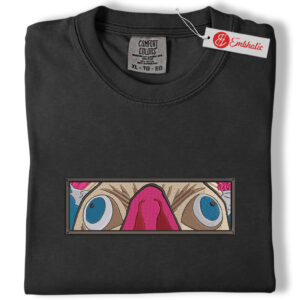 Alternative view of Inosuke Eyes Embroidered Shirt, Demon Slayer Shirt, Anime Embroidered Tee, Comfort Colors Shirt