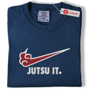 Akatsuki Logo Embroidered Shirt, Naruto Shirt, Anime Embroidered Tee, Comfort colors Shirt