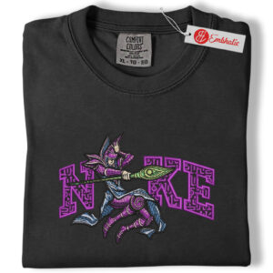 Alternative view of Dark Magician Embroidered Shirt, Yugioh Shirt, Anime Embroidered Tee, Comfort colors Shirt