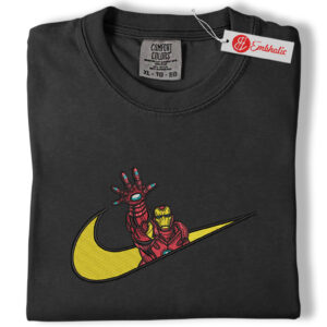 Alternative view of Iron Man Embroidered Shirt, Iron Man Shirt, Marvel Comics Embroidered Tee, Comfort colors Shirt