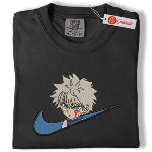 Alternative view of Killua Zoldyck Embroidered Shirt, Hunter x Hunter Shirt, HxH Shirt, Anime Embroidered Tee, Comfort colors Shirt