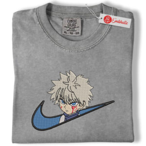 Killua Zoldyck Embroidered Shirt, Hunter x Hunter Shirt, HxH Shirt, Anime Embroidered Tee, Comfort colors Shirt
