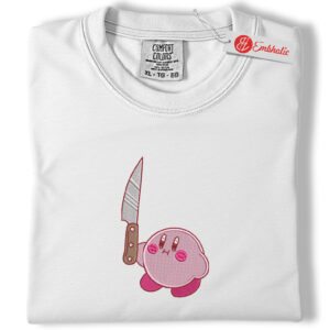 Kirby Embroidered Shirt, Kirby Shirt, Game Embroidered Tee, Comfort colors Shirt