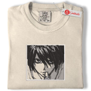 L Embroidered Shirt, Death Note Shirt, Anime Embroidered Tee, Comfort colors Shirt