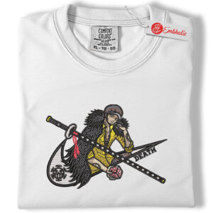 Trafalgar D Water Law Embroidered Shirt, One Piece Shirt, Anime Embroidered Tee, Comfort colors Shirt