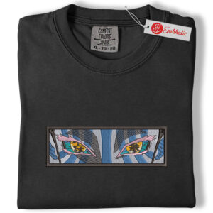 Alternative view of Akaza Embroidered Shirt, Demon Slayer Shirt, Anime Embroidered Tee, Comfort colors Shirt