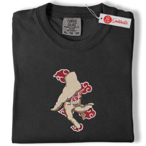 Alternative view of Deidara Embroidered Shirt, Naruto Shirt, Akatsuki Shirt, Anime Embroidered Tee, Comfort colors Shirt