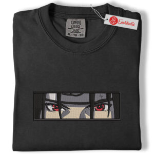 Alternative view of Sasuke Uchiha Embroidered Shirt, Naruto Shirt, Anime Embroidered Tee, Comfort colors Shirt