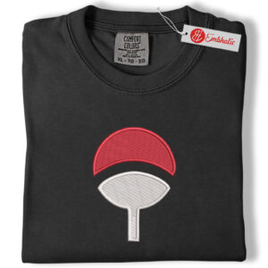 Uchiha Clan Embroidered Shirt, Naruto Shirt, Anime Embroidered Tee, Comfort colors Shirt
