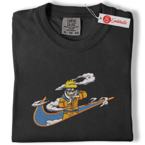 Alternative view of Naruto Embroidered Shirt, Anime Shirt, Anime Embroidered Tee, Comfort colors Shirt