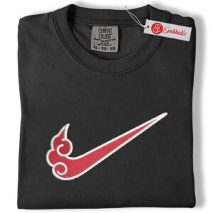 Alternative view of Akatsuki Logo Embroidered Shirt, Naruto Shirt, Anime Embroidered Tee, Comfort colors Shirt