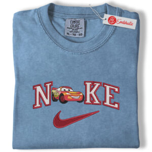 Lightning McQueen Embroidered  Shirt, Cars Shirt, Animated Embroidered Tee, Comfort colors Shirt