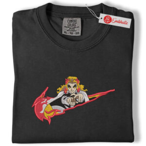 Alternative view of Rengoku Embroidered Shirt, Demon Slayer Shirt, Anime Embroidered Tee, Comfort colors Shirt