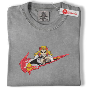 Rengoku Embroidered Shirt, Demon Slayer Shirt, Anime Embroidered Tee, Comfort colors Shirt