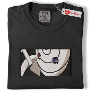 Alternative view of Obito Uchiha Embroidered Shirt, Naruto Shirt, Anime Embroidered Tee, Comfort colors Shirt