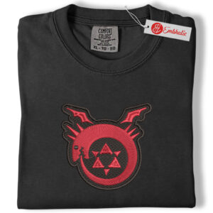 Alternative view of FMA Embroidered Shirt, Anime Embroidered Tee, Comfort colors Shirt