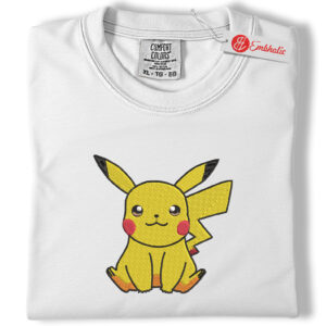 Pikachu Embroidered Shirt, Pokemon Shirt, PKM Shirt, Anime Embroidered Tee, Comfort colors Shirt