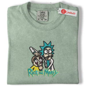 Rick and Morty Embroidered Shirt, Rick and Morty Shirt, Animated Embroidered Tee, Comfort colors Shirt