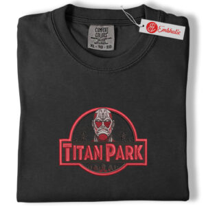 Alternative view of Attack On Titan Embroidered Shirt, AOT Shirt, Anime Embroidered Tee, Comfort colors Shirt