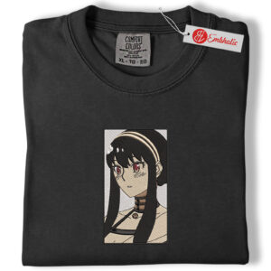 Alternative view of Yor Forger Embroidered Shirt, Spy x Family Shirt, Anime Embroidered Tee, Comfort colors Shirt