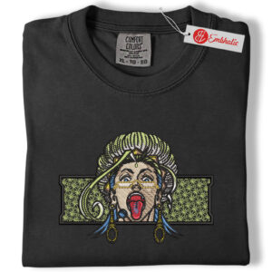 Alternative view of Medusa Embroidered Shirt, Greek Mythology Shirt, Mythic Horror Embroidered Tee, Comfort Colors Shirt