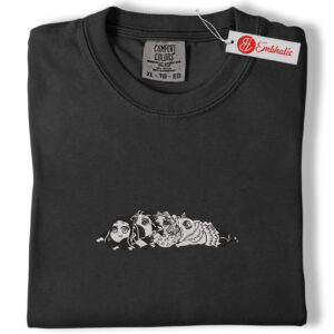 Alternative view of Nezuko & Friends Embroidered Shirt, Demon Slayer Shirt, Anime Embroidered Tee, Comfort Colors Shirt