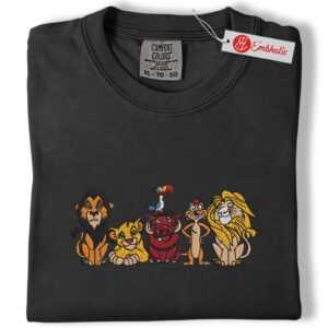 Alternative view of The Lion King Embroidered Shirt, Animated Embroidered Tee, Comfort colors Shirt