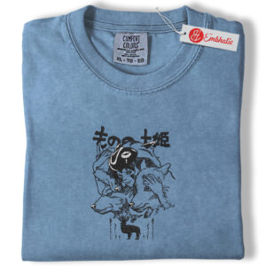 Alternative view of Princess Mononoke Embroidered Shirt, Studio Ghibli Shirt, Anime Embroidered Tee, Comfort colors Shirt
