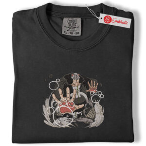 Alternative view of Bartholomew Kuma Embroidered Shirt, One Piece Shirt, Anime Embroidered Tee, Comfort colors Shirt