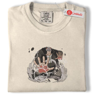 Bartholomew Kuma Embroidered Shirt, One Piece Shirt, Anime Embroidered Tee, Comfort colors Shirt
