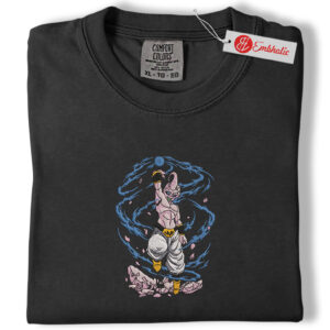 Alternative view of Majin Buu Embroidered Shirt, Dragon Ball Shirt, Anime Embroidered Tee, Comfort colors Shirt