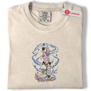 Majin Buu Embroidered Shirt, Dragon Ball Shirt, Anime Embroidered Tee, Comfort colors Shirt