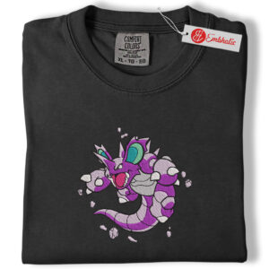 Alternative view of Nidoking Embroidered Shirt, Pokemon Shirt, PKM Shirt, Anime Embroidered Tee, Comfort colors Shirt
