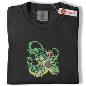 Alternative view of Tyranitar Embroidered Shirt, Pokemon Shirt, PKM Shirt, Anime Embroidered Tee, Comfort colors Shirt