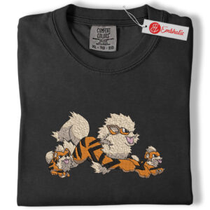 Alternative view of Pokemon Embroidered Shirt, Pokemon Shirt, PKM Shirt, Anime Embroidered Tee, Comfort colors Shirt