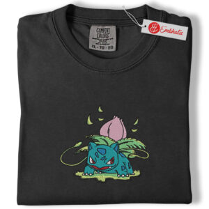 Alternative view of Pokemon Embroidered Shirt, Pokemon Shirt, PKM Shirt, Anime Embroidered Tee, Comfort colors Shirt