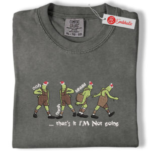 I'm Not Going Embroidered Shirt, Christmas Shirt, Minimalist Christmas Embroidered Tee, Comfort colors Shirt